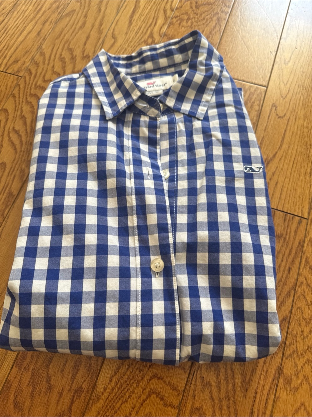 Vineyard Vines Navy and White Gingham Shirt